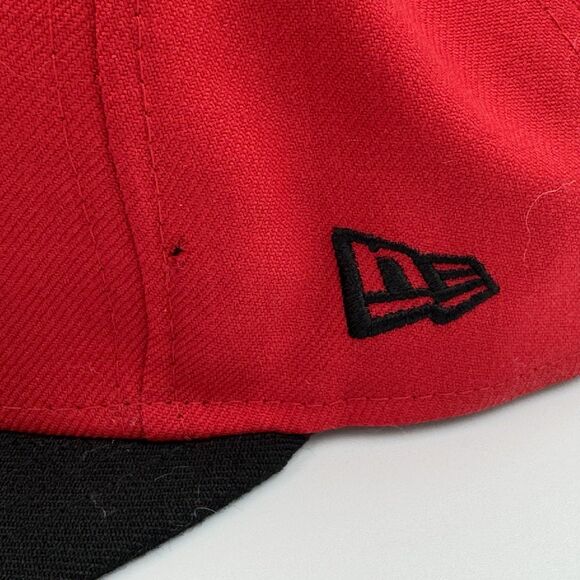 SF Giants Hat 7 3/8 Red Black 59FIFTY Fitted Big Logo New Era Cap **Flawed** - Picture 4 of 10